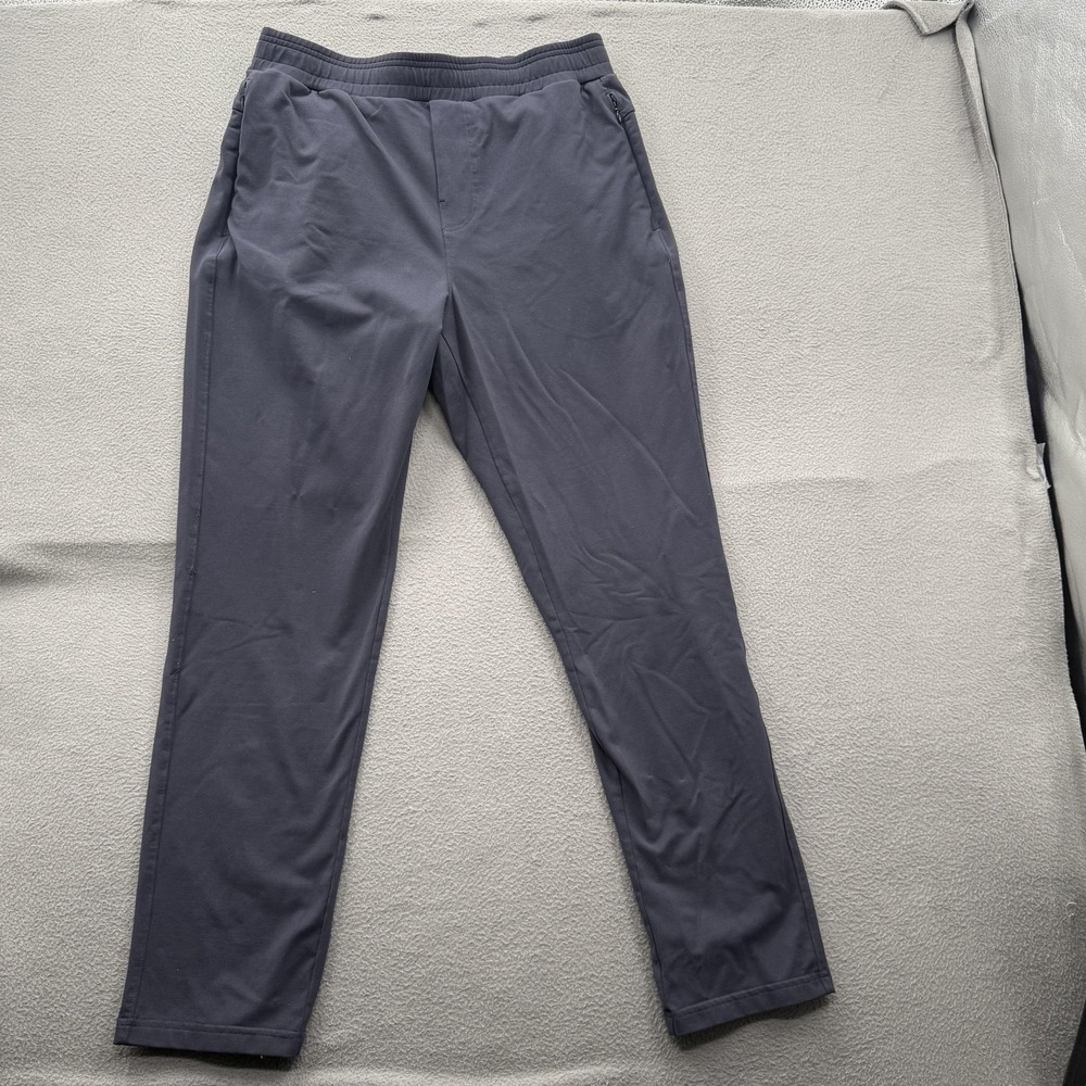 Public Rec Pants Mens 34x32 Blue Track Pants Stretch Elastic Waist Zip Pocket